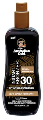 Australian Gold SPF 30 Spray Gel | Neue Formel | Feuchtigkeitsspendend & Anti-Aging | Schnelle Absorption & Nicht Fettend | Wasserfest | 100ml