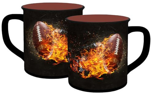 Tasse American Football Fireball Emaille-Optik 400ml