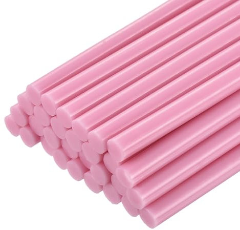 sourcing map 30pcs Full Size Hot Glue Gun Sticks 7mm x 200mm High Sticky Small Hot Glue Sticks for Glue Gun, Pink