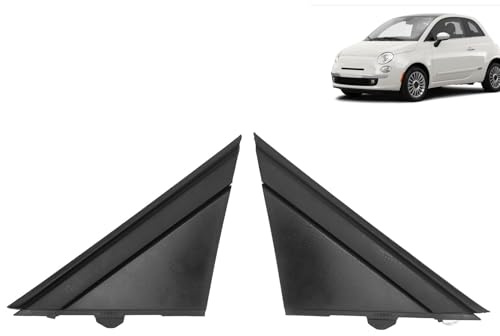 Türspiegel Flaggenabdeckung, 1SH17KX7AA, Schwarz, Links/Rechts Fiat 500 | Türspiegel-Fahnenleiste Links Rechts Rückspiegel-Dreieck für Fiatt 500 2012–2017 1SH17KX7AA/1SH16KX7AA