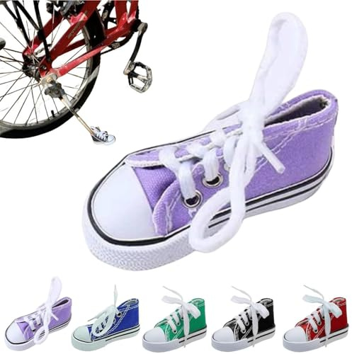 Personalisierte Motorrad-Fußstütze, kleiner Schuh, Motorrad-Seitenständer, Ständer-Verlängerungspad, 1 x Motorradständer, niedlicher Mini-Leinen-Schuhe, Seitenständer, Motorradzubehör (lila)