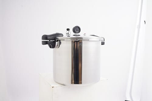 LANNADD Pressure Cooker, 22 Litre - Olla a presión de aluminio con manómetro digital, a prueba de explosiones, para cocinas de gas, cocinas eléctricas de cerámica