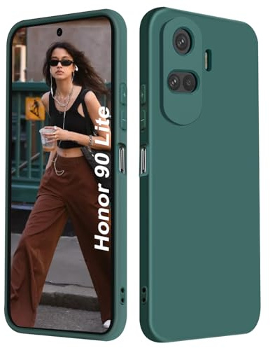 ISOI - Cover per Honor 90 Lite 5G, Custodia Morbida in Silicone Liquido, Protezione Completa Antiurto Ultra Sottile per il Corpo - Verde Notte