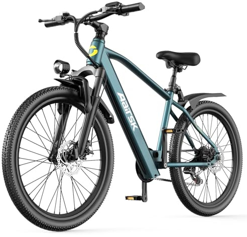 Aarisk 26 Electric Bike, Adult eBike with 36V 13Ah/10Ah Battery, Dual Suspension Electric Mountain Bicycle, Max Speed 15.5mph/h, 80-100km Long Range, 5-Speeds Modes & 250W Motor