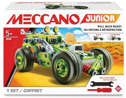 MECCANO Junior Pull Back Buggy Construction Set For Children From 5 Years STEM Toy Kids Construction Buiding Toys For Children Build Your Own Creativity Gift
