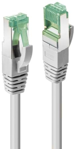 LINDY 7.5m Cat 6A S/FTP Ethernet Cable – Eco-Friendly GRS Certified TPE, High-Speed Shielded LAN Cable, Durable & Recyclable, Grey (7.5m)