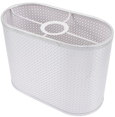 COLLBATH Lampenschirm für Tischlampe Eckig aus Gewebe Silber Leicht zu Installieren Robust und Blendarm für Wohnzimmer und Büro Zufälliger Stil