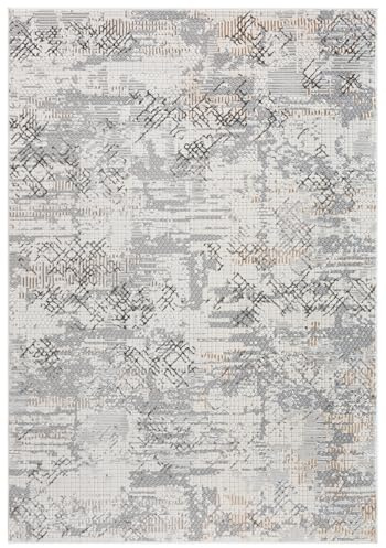 Mazovia Groß Teppich Wohnzimmer 160x230cm Braun Ecru Abstrakt Weich Elegant | Teppich für Schlafzimmer Esszimmer Büro Pflegeleicht Tierfreundlich Allergikerfreundlich Fußbodenheizungsgeeignet Kurzflor