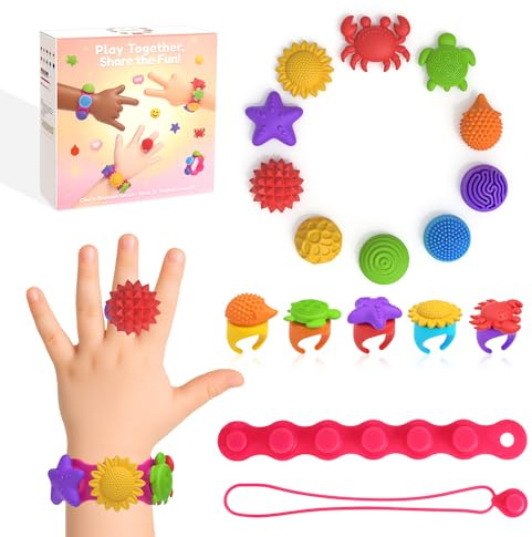 Exsink 22 Stück Fidget Toys, Fidget Ringe Sensorik Spielzeug Silikon, Anti Stress Autismus Spielzeug,für Kinder und Erwachsene Beruhigend Bei Stress Angst und Konzentration