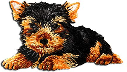 Catch the Patch Hund liegt Tier - (Größe: 6,5 x 3,8 cm) – Aufbügler & Applikationen in verschiedenen Größen – Ideal für Kleidung, Schulranzen, Jeans & Rucksäcke