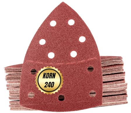 Klett Prio-Schleifdreiecke | 50 Blatt | Korn 240 | 105x152 mm | 11-Loch | Schleifscheiben -Set | für Multischleifer