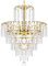 TRY-YEAN Gotita Candelabro Cristal Luz de techo de 6 niveles Lámpara colgante de 4 lámparas de iluminación