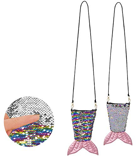 Boland 51024 - Umhängetasche Meerjungfrau-Flosse, Größe 55 x 29 cm, Tasche mit Wendepailletten, Pailletten, abnehmbarer Schultergurt, Accessoire, Nixe, Fisch, Kostüm, Karneval, Mottoparty