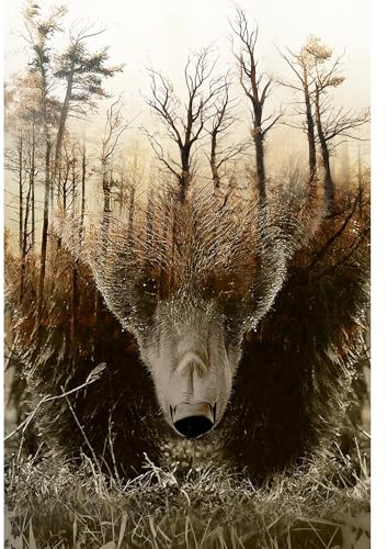 WOZUIBAN Adult Puzzle Classic Jigsaw Puzzle 1000 Pieces Wooden Puzzle DIY Forest Map Bear Modern Home Decor Unique Gift Intellectual Game 75x50cm