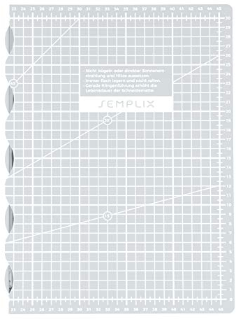 SEMPLIX selbstheilende Faltbare Schneidematte A3 in Petrol, Rosa, Dunkelgrau, Türkis, Beere, Hellgrau. Ideal für Bastel- Näh und Patchworkarbeiten (45 x 30 cm) (hellgrau)