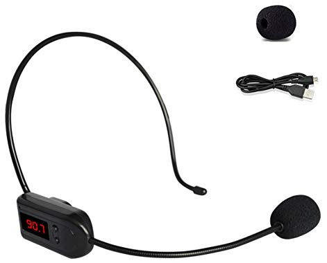 Leikance FM Wireless Headset Microphone,Portable Handsfree Megaphone Mic for Teaching Lectures Meetings