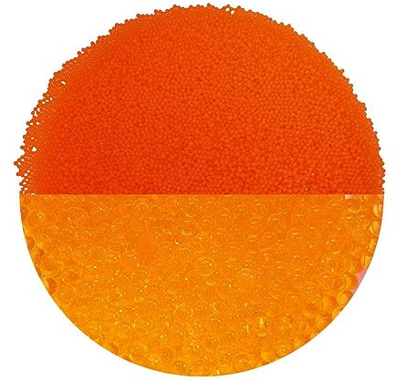 trendfinding 100 g wasserspeicherndes Deko Granulat Orange, Korngröße 1.5-2 mm, Dekoration für Blumen und Pflanzen, 10 Liter sehr ergiebig, vielseitig einsetzbar