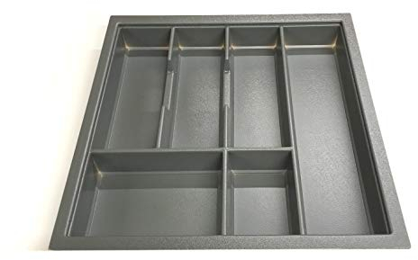 Dark Grey Charcoal Cutlery Tray for 500mm Grass Scala Drawer | 430mm L x 406mm W | Anthracite Stone | Kitchen Organisation | Storage