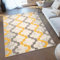 TAPISO Lazur Teppich Kurzflor Marrokanisch Geometrisch Muster Gitter Grau Creme Gelb Wohnzimmer Schlafzimmer Modern Design ÖKOTEX 120 x 170 cm