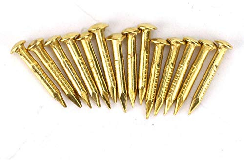100 pièces clous en laiton clous multi-tailles clous en laiton matériel gros clous en cuivre pour bricolage en bois boîtes de photos décoratives accessoires ménagers(10mm)