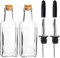 Argon Tableware Olive Oil Bottles with Cork Lids - 170ml - Pack of 2 - Dishwasher Safe Kitchen Glass Olive Oil Dispenser Cruet with Dust Cap, Cork Stopper and Tapor Pourer Top for Soy Sauce, Vinegar