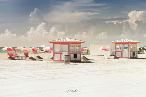 Tableau plage floride - Made in France - Tableau verre acrylique 100x60