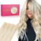 WENNALIFE Tape Extensions Echthaar, 20pcs 50g 40cm 16 Zoll Platinblond Remy Invisible Tape Extensions Seidig Gerade Echthaar Extensions Skin Weft Tape Ins