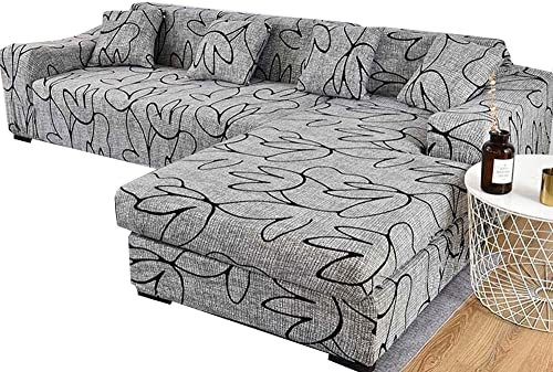 ZZDZW Sofa Überzug Ecksofa L Form Sofabezug Wasserdicht Beige Rechts Links Couchbezug Sofahusse L-förmiges Couch Hussen 1 2 3 4 Sitzer Stretch Eckcouch L-vormig Bezug L-Förmige Sofabezüge