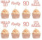 Gyufise 24Pcs 90th Birthday Cupcake Rose Gold 90 and Fabulous Cupcake Picks Happy 90th Ninety Cupcake Topper for 90th Birthday Wedding Anniversary Party Supplies