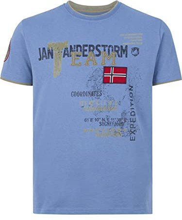 Jan Vanderstorm Herren T-Shirt Sölve | aus 100% Baumwolle | gerader Schnitt und angenehmer Jersey | bedruckt | große Größen L-7XL