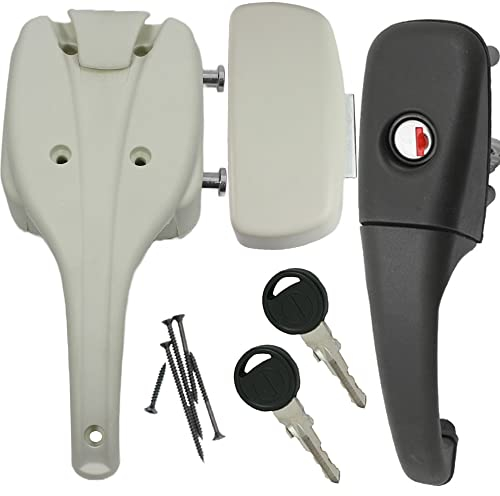 Türschloss Schloss Türriegel ZADI M1 Wohnwagen Wohnmobil Caravan Boot cremweiß