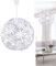 bmf-versand® Hängelampe Schlafzimmer Blüten Weiß - Hängeleuchte Kinderzimmer Mädchen - Pendelleuchte Blume Kugel 60 cm - Pendellampe Jugendzimmer