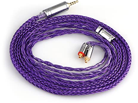 LINSOUL Tripowin Zonie 16 Core Silver Plated Cable SPC Ohrhörerkabel für 7hz Timeless TINHIFI T3 T2 PRO T4 (MMCX, 2.5mm, Violet)