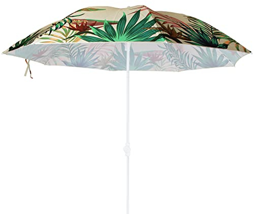 Koopman Strandsonnenschirm tropisch Ø 180cm mit Farbwahl Sonnenschirm knickbar UV 40+ Sonnenschutz Schirm verstellbar Strandschirm (Beige)