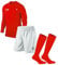 PROSTYLE SPORTS Printed Football Kit Soccer kit Full Sleeve Football Soccer Jersey,Shorts and Socks Set Adult Red (as8, alpha, l, regular, regular, Red/White)