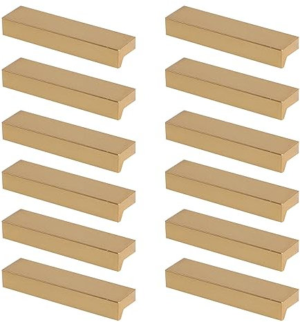 KUMGROT 12 Stück Schubladen Kantengriffe Küchenschrank Griff Aluminium Schrank Finger Pull Türgriff für Schrank Kleiderschrank Griff, Roségold
