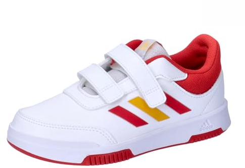 adidas Unisex Tensaur Hook and Loop Shoes Laufschuhe, White/Collegiate Red/Collegiate Gold, 32 EU
