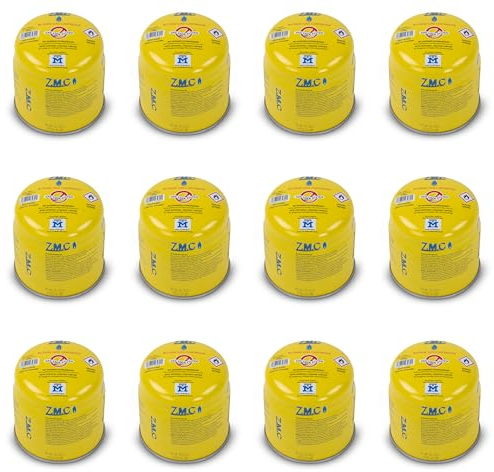 Z.M.C 12X Butan Gaskartuschen 190g Typ C200 EN417, Butan Gas Kartuschen mit Sicherheitsventil, Stechkartusche Gaskartusche ideal für Gasbrenner, Campingkocher, Abflämmgerät, Lötbrenner, Gaskocher