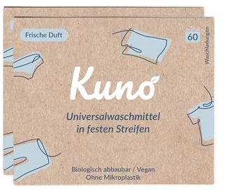 Waschmittel Blätter Streifen - 120 Waschladungen - Nachhaltige Waschstreifen - Waschblätter - 100% Vegan und optimal für Reisen und Urlaub - Eco (Vollwaschmittel, 120 Stück (2er Pack))