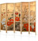 murando - Paravent Innen Raumteiler Holz Botanik Abstrakt 225x172 cm 5-teilig Japanische Trennwand Raumtrenner Room Divider Mobiler Sichtschutz Spanische Wand Raum Abtrennung Natur b-H-10005-bh-b