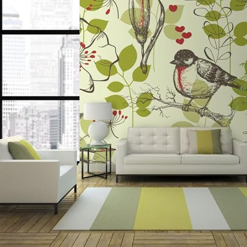 Paris Prix Papier Peint Oiseau & Lys Vintage 309 x 400 cm