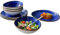 Kadum Potosi 8-teiliges Geschirrset für 4 Personen | Speiseteller Keramikteller hochwertige Keramik Bowls Saladbowls | 4x Frühstücksteller Ø 21,0 cm & 4x Salatbowl Ø 15,0 cm (Blau)