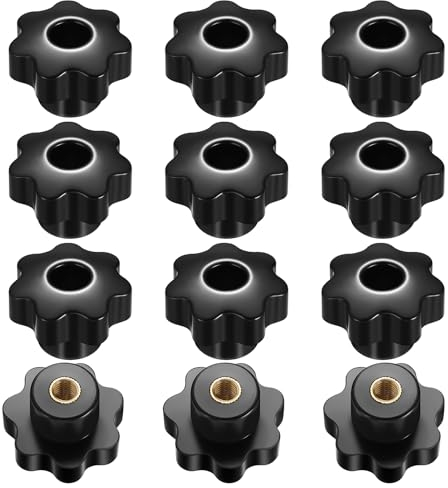Confezione da 12 viti a stella M8, viti zigrinate con diametro esterno di 38 mm, viti con maniglia a stella, dadi ad alette, dadi con maniglia a stella, viti zigrinate a stella