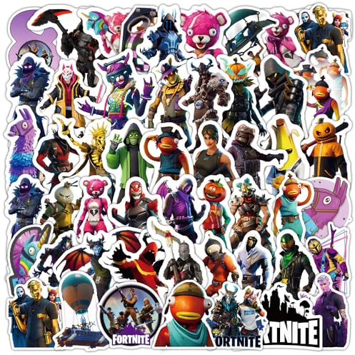50 Stück Fort nite Aufkleber Pack Fortnate Sticker Set wasserdichte Vinyl Sticker für Laptop Kinder Autos Motorrad Fahrrad Skateboard Gepäck Koffer Computer Aufkleber Graffiti Decal
