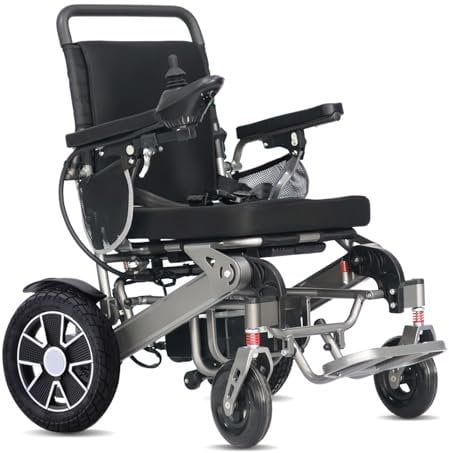 Broobey Portable Electric Wheelchairs for Adults, Lightweight Electric Wheelchair Support 150 kg, Electric Motorised Folding Wheelchair for Seniors, 12+ km Long Range (6 Ah Battery)