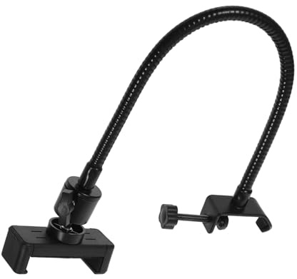 HEMOTON Adjustable Hose Phone Clip Mic Stand with Secure Fit for 6-10cm Cellphones, for Recording and Bike Handlebar Use