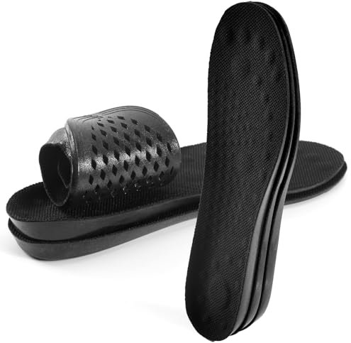 XINIFOOT 3 Paar atmungsaktive stoßdämpfende Sport-Schuheinlagen, elastisch, weich, Ersatzeinlage für Herren und Damen, Schwarz (L EU 43-46)