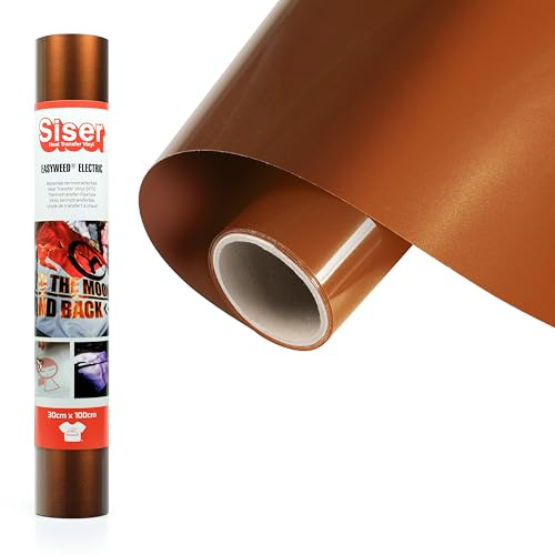 Siser Electric Copper, 30cm x 1m, thermotransferierbare, schillernde Vinylfolie für die individuelle Gestaltung von Stoffen, Kleidung und Accessoires, Bastelartikel, leicht zu schneiden