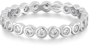 ANIA HAIE Damen Ring CHIC Creator Bezel Set Ring aus 925 Sterling Silber, besetzt mit 22 Zirkonia, inkl. Geschenkverpackung
