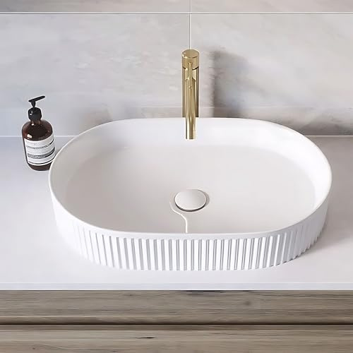 Rea - Lavabo Da Appoggio Vanda 61 In Ceramica,Bianco, Ovale 60X34X13cm